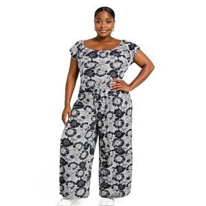 Hybrid & Company Off Shoulder High Waist Romper Wide Leg Jumper Size 3X (NWT)